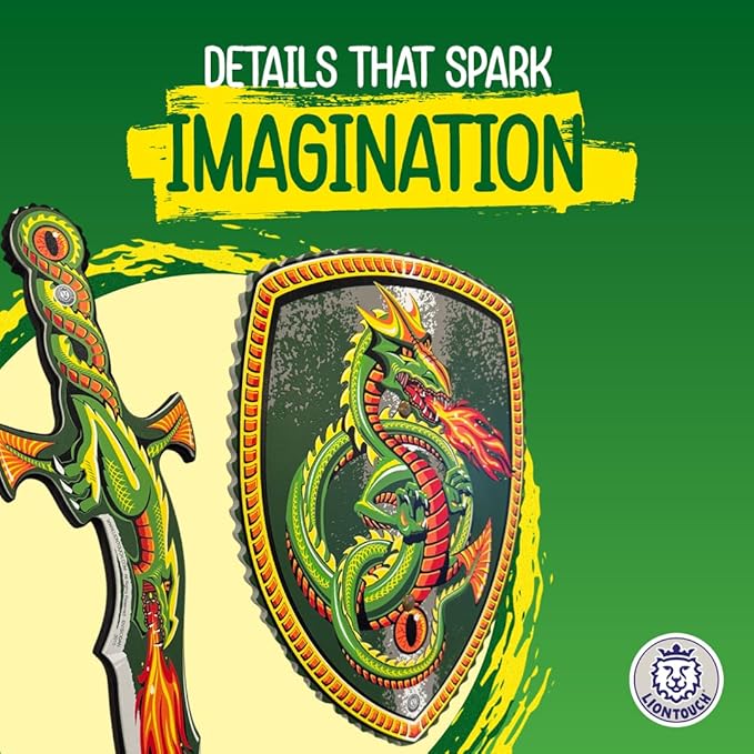 Liontouch - Dragon Slayer Foam Sword & Shield Set - 3+ Years | Pretend Play Toy Weapons for Toddlers & Kids in Fantasy Style | Made of Durable & Safe Foam | Battle Accessories for Dress Up & Costumes