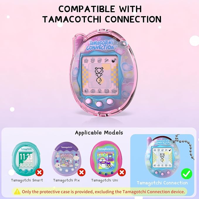 Translucent Cover Case for Tamagotchi Connection Virtual Reality Pet, Plastic Transparent Case Compatible with Tamagotchi Connection Electronic Pet Accessories