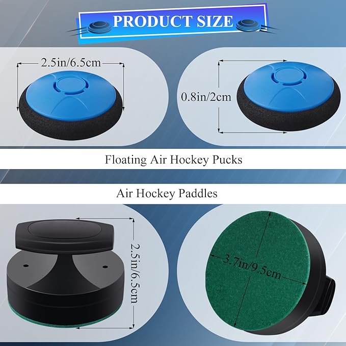 Air Hockey Pushers and Air Hockey Pucks, Indoor Games Goal Handles Paddles Replacement Accessories Set for Game Tables Equipment