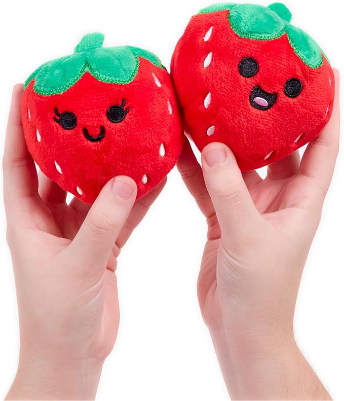 Emotional Support Strawberries by Relatable, Easter Plush Stuffed Animals and Toys, Cute Easter Basket Stuffer, Non Candy Easter Gift for Teens and Girls, Includes 5 Plushies with Carrying Basket