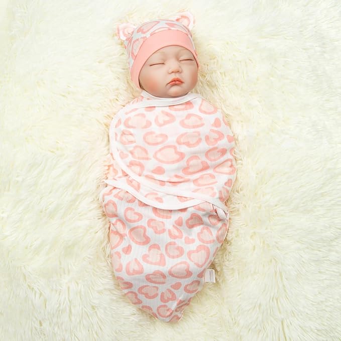 Reborn Baby Doll Clothes 17-22 Inch Reborn Doll Clothes Accessories for Baby Doll Clothing (Purple & Pink Blanket )