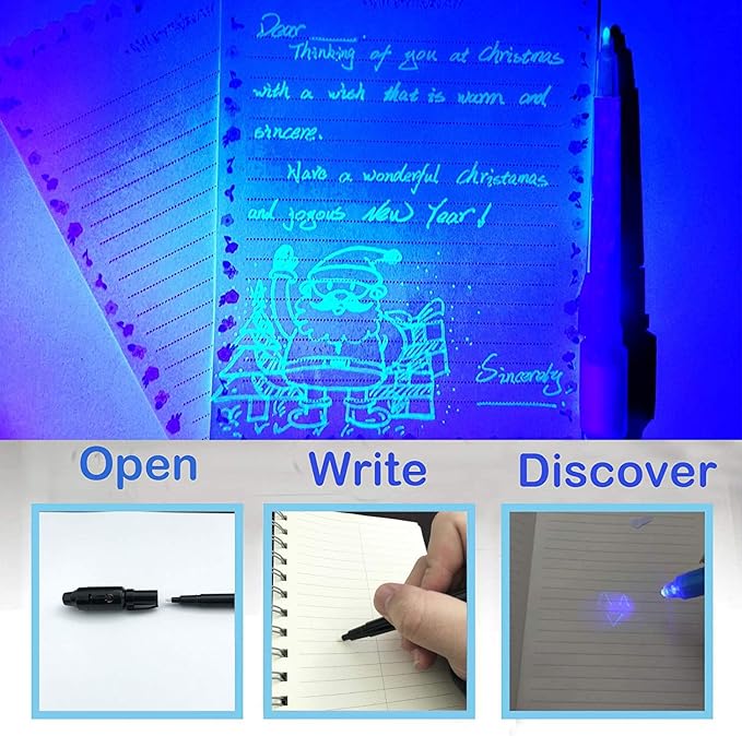 SCStyle Invisible Ink Pen 31Pcs Latest Spy Pen with uv Light Magic Spy Marker Kid Pens for Secret Message and Birthday Party,Writing Secret Message for Easter Day Halloween Christmas Party Bag Gift