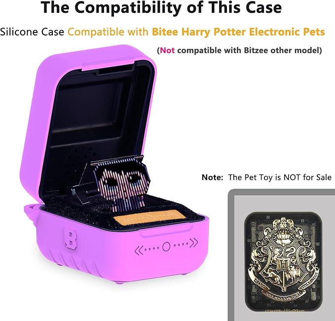 Silicone Case for Bitzee Harry Potter Interactive Digital Pet, Protective Cover for Harry Potter Bitzee Virtual Electronic Pets Accessories (Purple Case)