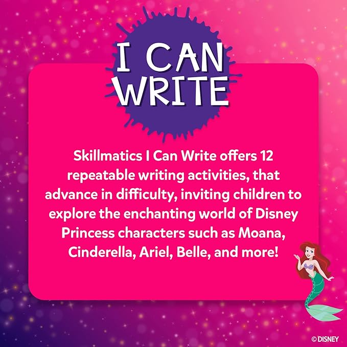 Skillmatics I Can Write Disney Princess - Reusable Preschool Learning Activities, Educational Game, Handwriting Aids, Back to School Supplies, Easter Gifts for Students, Kids, Toddlers Ages 3, 4, 5, 6