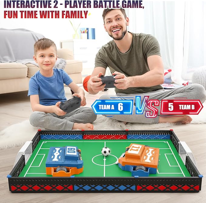 Mostop Soccer Board Game for Kids 6-12: 2.4Ghz Remote Control Foosball Table Game with 2 Balls, Soccer Robots Toys for Kids Adults Teens Indoor Family Party, Birthday Sports Gift for Boys Girls