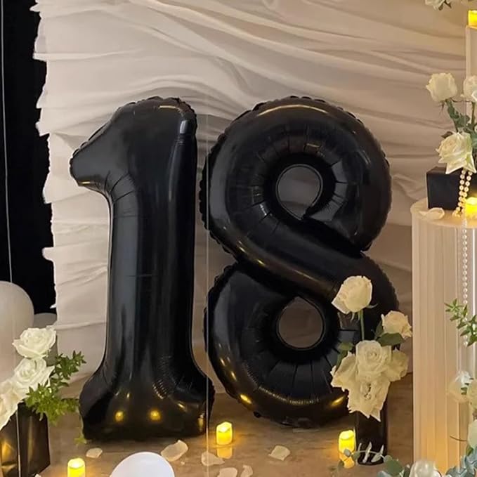 40 Inch Black Number 38 Digital Balloon,Jumbo Mylar Foil Helium Balloon for 38 Balloons for Birthday Party,Wedding Anniversary Party Decorations