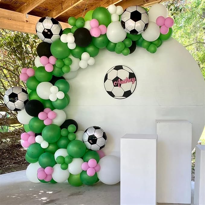 8Pcs Soccer Party Balloons, 18Inch Soccer Foil Balloons Football Shape Mylar Foil Balloons Decor for Men Kids Boys Soccer Ball Fans Sport Game Theme Birthday Party Decorations Supplies