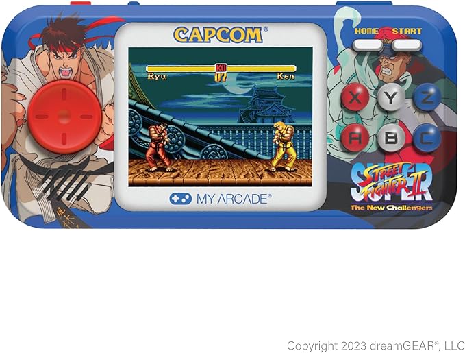 My Arcade Street Fighter II Pocket Player Pro: Capcom Officially Licensed Retro Handheld Game Consoles, 2 Games in 1, 2.75" Color Screen