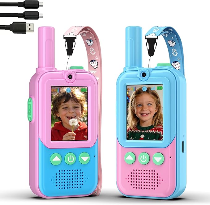 Walkie Talkies for Kids 3 Pack,3 Miles Family Walky Talky Children Radio Long Range,22 Channels Kids walkie talkies with VOX Function,3-12 Years Old Boys Girls Xmas Birthday (Powder Blue)