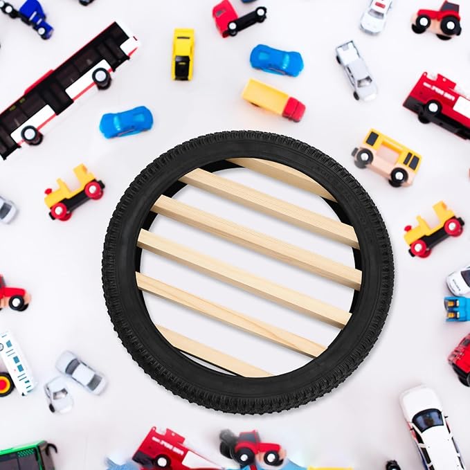 Tire Toy Box Wall Car Display Shelf Model Car Display Case Stand for 1/64 Collectibles Cars,Collectibles,Toy Figurines(Diameter 16 Inches)