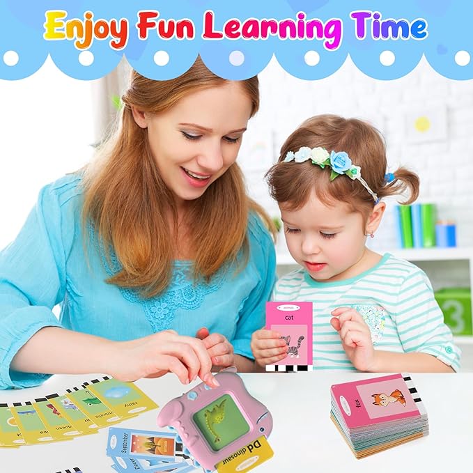 Talking Flash Cards for Toddlers 1-5 Years Old, Pocket Speech Therapy & Autism Sensory Toy with 336 Sight Words, Montessori Educational Learning Device Gift