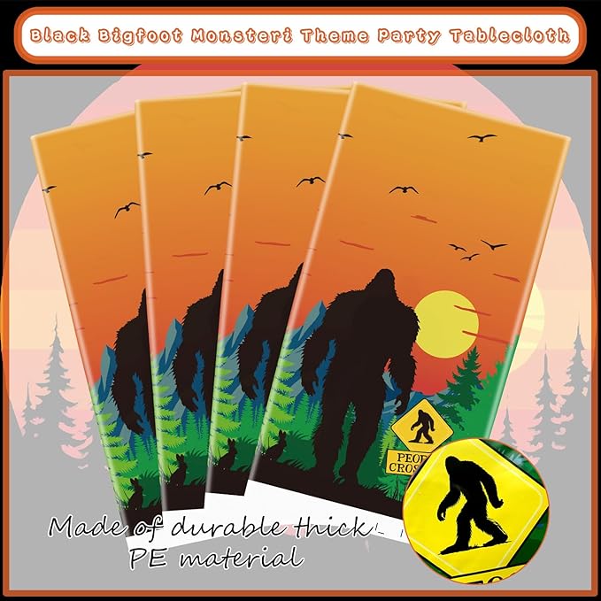 4 Pack Party Tablecloth - Party Decorative, Tablecover Table Cloth, for Men Outdoor Jungle Supplies (51 x 86 Inches)
