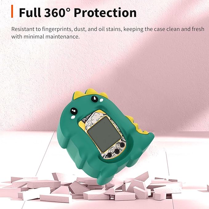 Case for Tamagotchi Nano with Lanyard – Cute Cartoon Silicone Protective Cover for Kids, Soft & Shockproof Shell for Tamagotchi Virtual Pet Keychain, Anti-Drop Holder Accessory (Green)