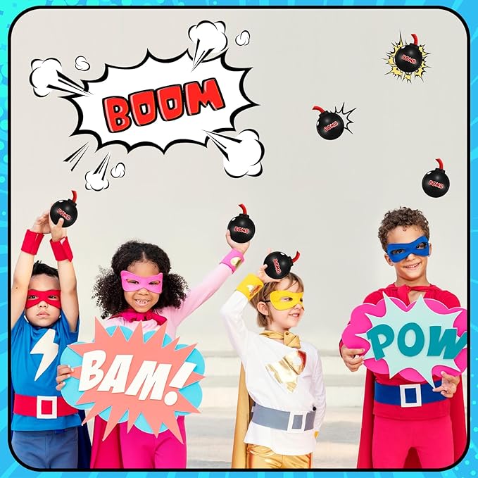 12 Set Bomb Stress Ball 'You Are the Bomb' With Cards - Novelty Stress Relief Foam Toy for Anxiety - Gag Gifts for Party, Boys, Girls, Adults, Coworkers