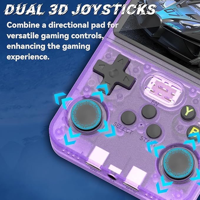 R36S Handheld Game Console, Preloaded with 15000+ Games (Purple)