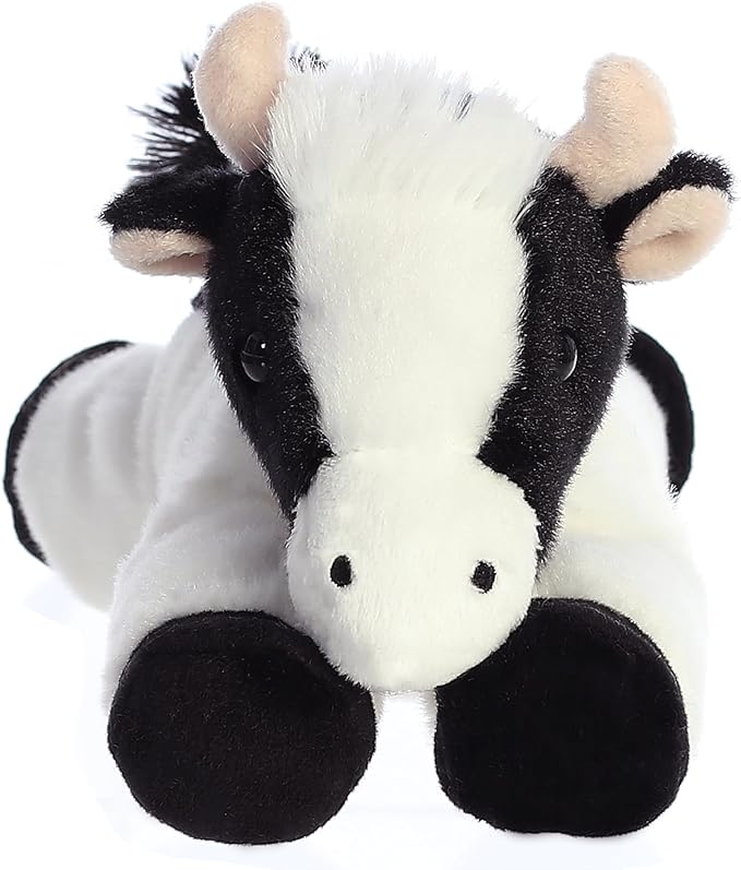 Aurora® Adorable Mini Flopsie™ Mini Moo™ Stuffed Animal - Mini Companions Ready for Playful Adventures - for Kids All Ages, Toddlers, Adults, and Families - White 8 Inches