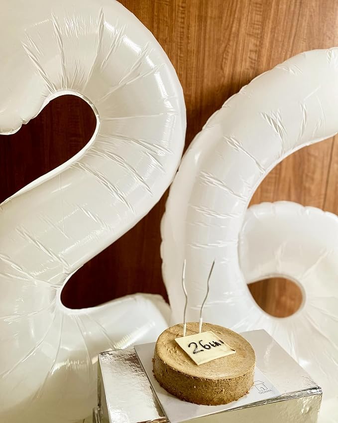 40 Inch White Number 0 Balloon, Giant Number 0 Balloons for 10th 20th 30th 40th Birthday Decorations, Party Supplies for Baby Boy Girl, White Party Decor