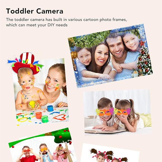 Kids Camera, 2.0in Screen Digital Video Camera USB Charging 400mAh Portable Children Camera Toy for Boys Girls, Christmas Birthday Festival Gifts for Kids, Support 32GB SD