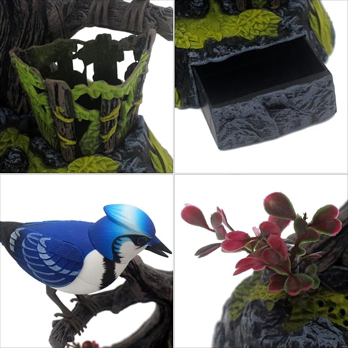 nulala Two Simulation Parrots Birds Toys - Voice Controlled Parrots Chirping and Wings Flap - Electronic Birds Pet for Home Garden Decor Ornament (513A)