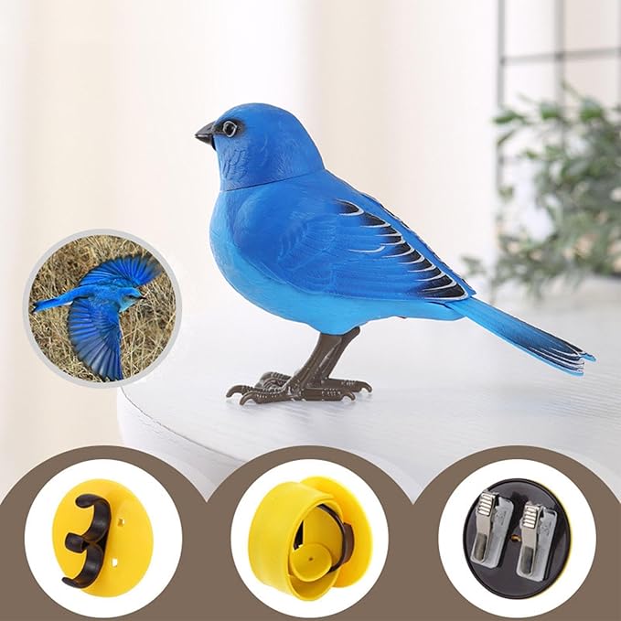 Electric Singing and Chirping Bird Toy, Simulation Interactive Bird Toy for Kids, Cute Realistic Chirping and Moving Artificial Sparrow, Battery Operated, Garden Home Ornament Decoration
