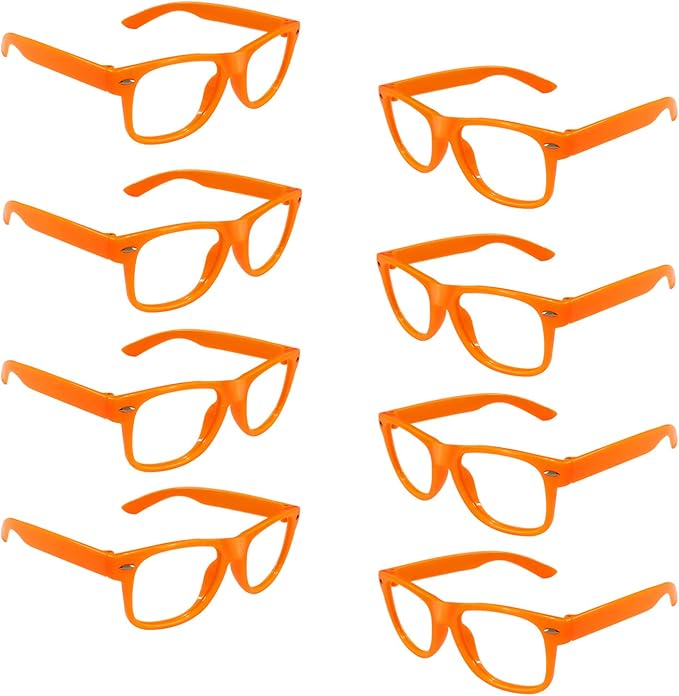 Pibupibu 8/20 Packs Kids/Adult Frame Only No Lens Orange Glasses Party Favors Supplies