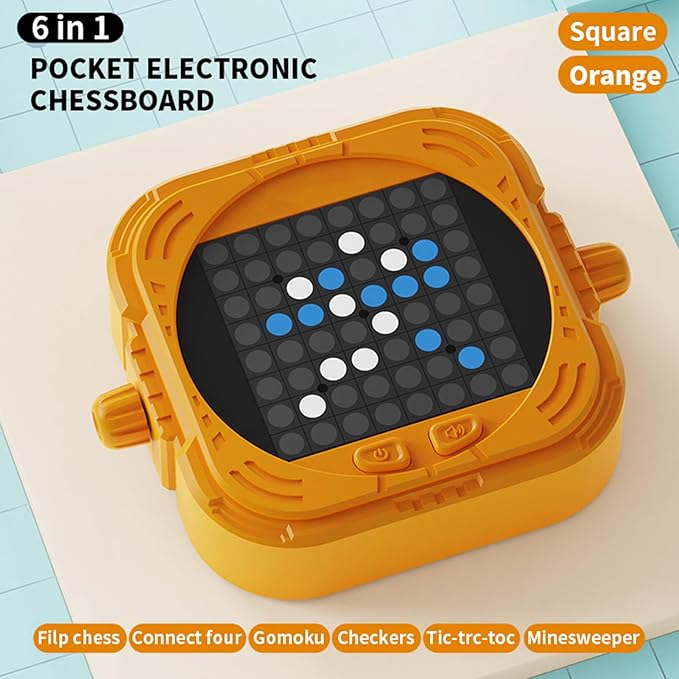 Electronic Board Game,AI Handheld Toy - Five in a Row Brain Teaser Board Game - for Kids Adults Road Trip Camping Party Travel