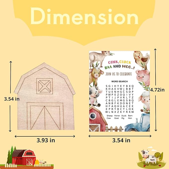 GEECOZYLIFE Farm Party Favors - 12 PCS Farm Animals with Art Supplies - Farm Barnyard Wooden Painting Kit with Bubble Wands - Kids Birthday Boys Girls Gifts Bulk