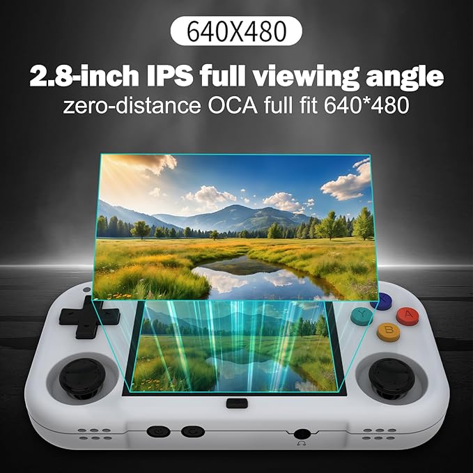 XU Mini M Retro Handheld Game Consoles, 2.8 inch IPS Screen, Built-in 64G TF Card, with 2600 mAh Battery Life 6 Hours with Case Gray