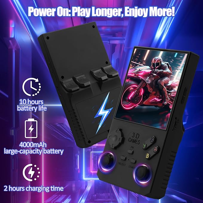 2026Newly Upgraded V40 MAX Retro Handheld Game Console with 256G Built-in 20000+ Classic Games, 4.0 Inch 4K HD IPS Screen Open Source Linux System, 4000mAh Battery, Portable Pocket Video Game Console