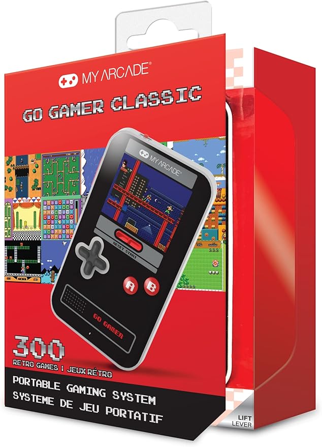 My Arcade Go Gamer Classic-RED: Portable Electronic Game Console with 300 Games, Full Color 2.5" Screen-Fun for The Whole Family (DGUN-3909)