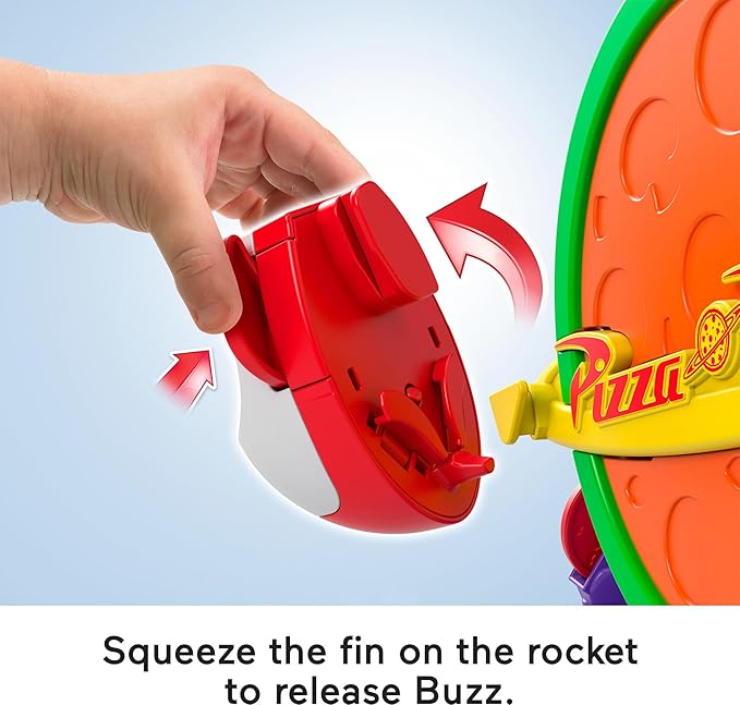 Fisher-Price Imaginext Disney and Pixar Toy Story Pizza Planet Playset with 3-inch Buzz Lightyear & Alien Friend Action Figures, Toy Rocket & Proectiles