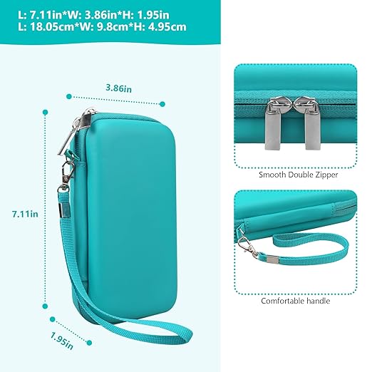 Supmay Hard Travel Case for My Arcade Galaga Pocket Player Handheld Game Console, Portable Video Game System Handheld Game Protection Case with Mesh Pocket for Batteries and USB-C Cable, Green+Green