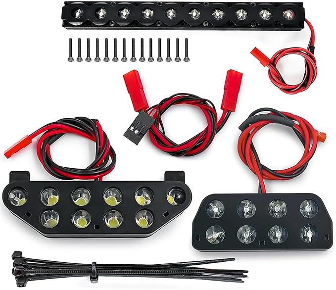 RC Spare Part for 1/5 for DBXL XL 4WD 2.0 4X4 Gas for Buggy RTR Parts RC Car Roof Light Front and Rear Light Taillights RC Car Modified Accessories(Front Rear Roof)