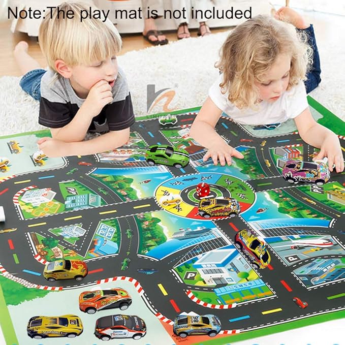 12 Pull Back Racing Cars Die cast Race Car Vehicles Playset,2.7 Inch Metal Friction Powered Car Toys for Toddlers