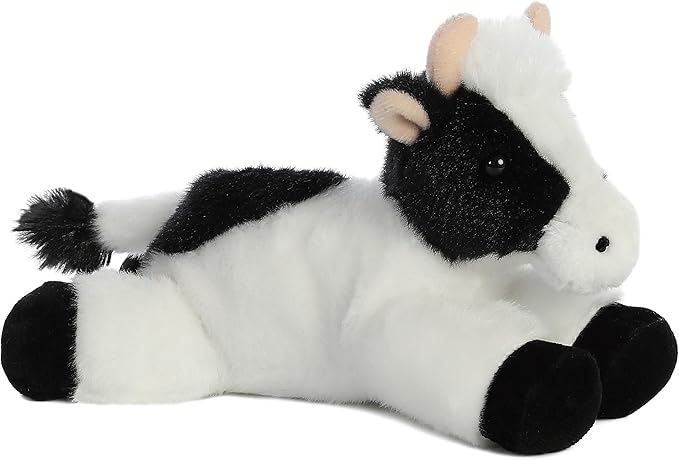 Aurora® Adorable Mini Flopsie™ Mini Moo™ Stuffed Animal - Mini Companions Ready for Playful Adventures - for Kids All Ages, Toddlers, Adults, and Families - White 8 Inches