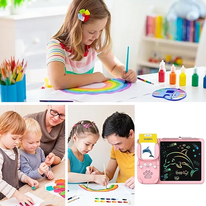 Audible Learning Cards - Child Language Builder, plasticse Reading Assistant, Sound Picture Cards, Handheld Study Aid | Phonics Teaching Machine Engaging Skill Development Activities with plasticse