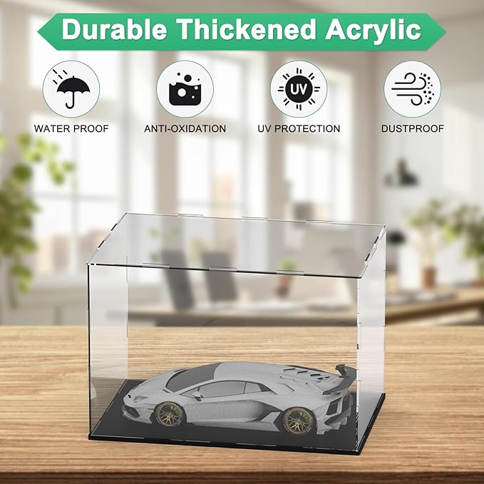 Clear Acrylic Display Case, 12 x 8 x 8 Inch Assemble Acrylic Display Box Rectangular Dustproof for Action Figures/Model/Statues/Collectibles/Doll/Toys/Home Storage