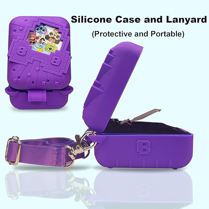 JCHPINE Silicone Cover Case for Bitzee Disney Interactive Digital Pet and Case, Protective Skin Sleeve for Bitzee Disney Virtual Electronic Pets (Purple)