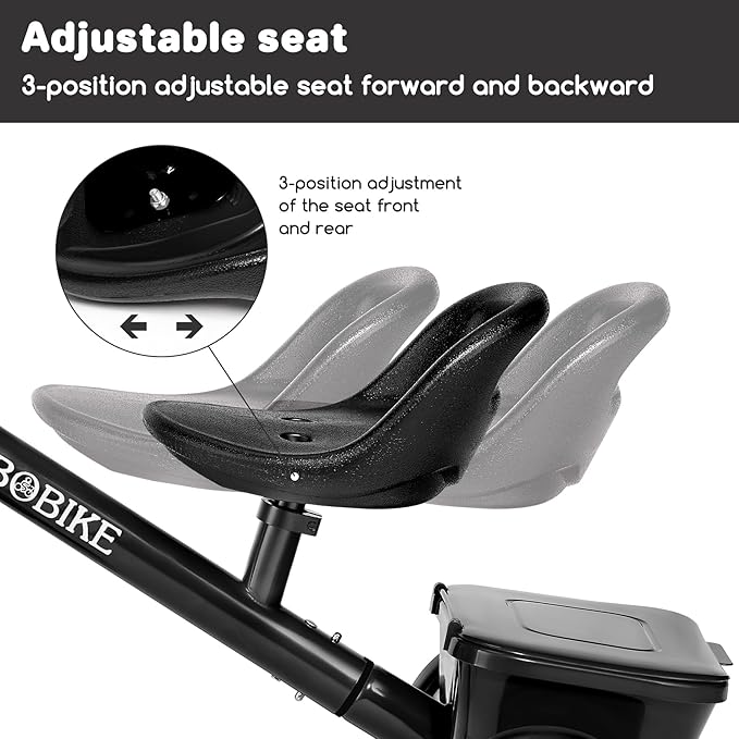 Bobike Toddler Tricycle for Ages 2-5 Years, Tricycle with 2 LED Light Wheels, Toddler Bike with 3-Position Seat and Rear Basket, Kids Bike Gift for Boys & Girl (Black)