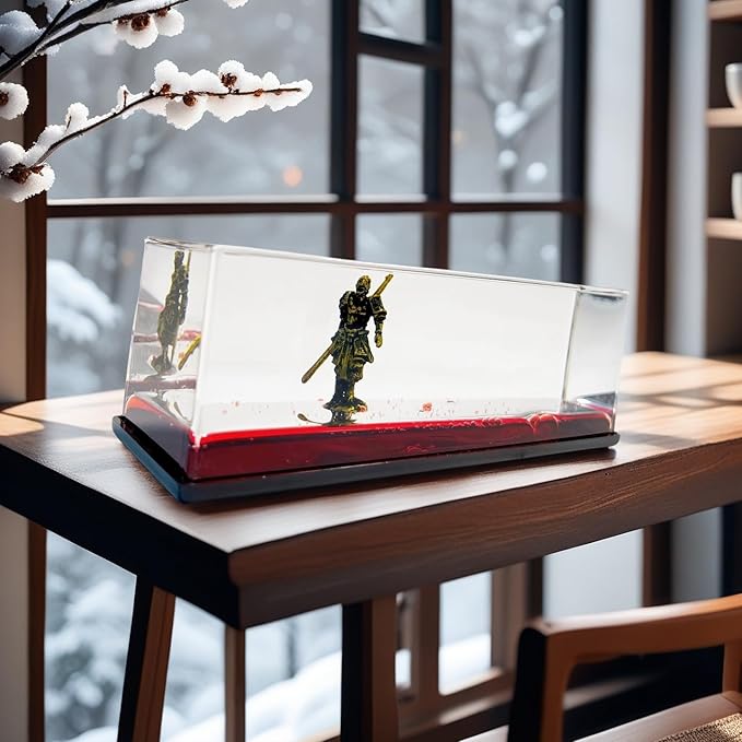 Honsheng Unsinkable Black Myth Wukong Action Figure Fun Toys Enthusiasts Acrylic Paperweight for Car Desk Decorations Liquid Wave Cruise Ship Fluid Drift Bottle Boat in a Box Toys (Gold)