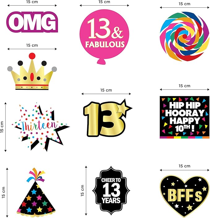 13th Birthday Hanging Swirls - 28 Pieces - Funny 13th Birthday Party Supplies for Him or Her - Decorations, Gifts and Favors