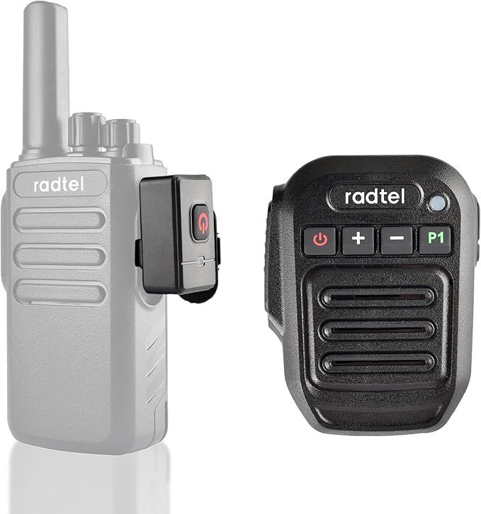 Walkie Talkie Bluetooth Handheld Speaker Mic Compatible with BaoFeng UV-5R BF-F8HP 5RM Quansheng Radios uv-k5 uv-k6 TD-H3 Radtel RT-900 RT-860 (Bluetooth V2)