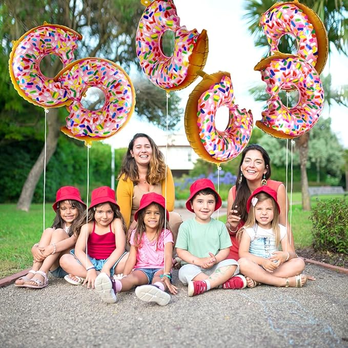 Sprinkle Donut Balloon Dessert Food Sweet Candy Party Decoration, 6 Pack Sweetmeat Doughnut Balloons Donut Time Balloons For Grow Up Wedding Christmas Holiday Birthday Baby Shower Hawaiian Christmas