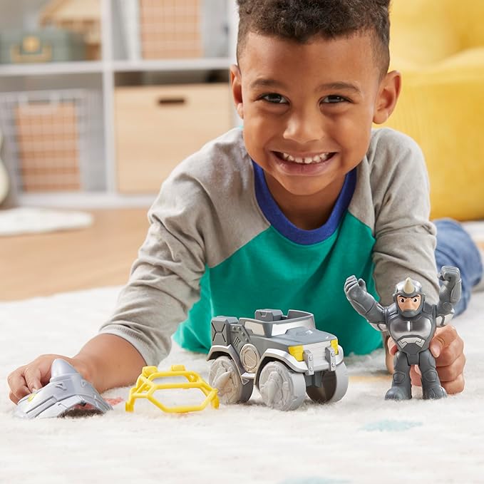 Spidey and his Amazing Friends Marvel Rhino Wrecker Toy Set with Action Figure and Vehicle, Preschool Super Hero Toys for Kids 3 and Up