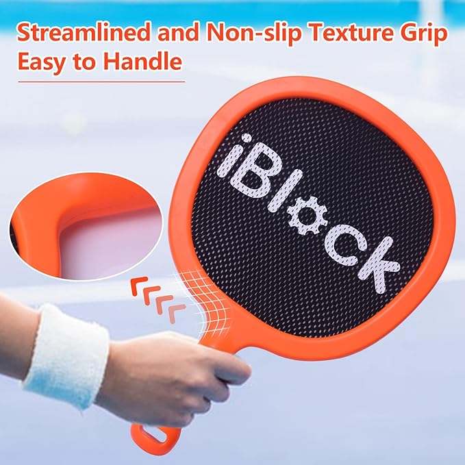 Portable Paddles and Bouncy Balls Set for Kids or Adults’ Indoor Outdoor Activities, Sport Game for Beginner or Intermediate, Swing Racket in Beach Pool Backyard Playground Lawn Park or Court