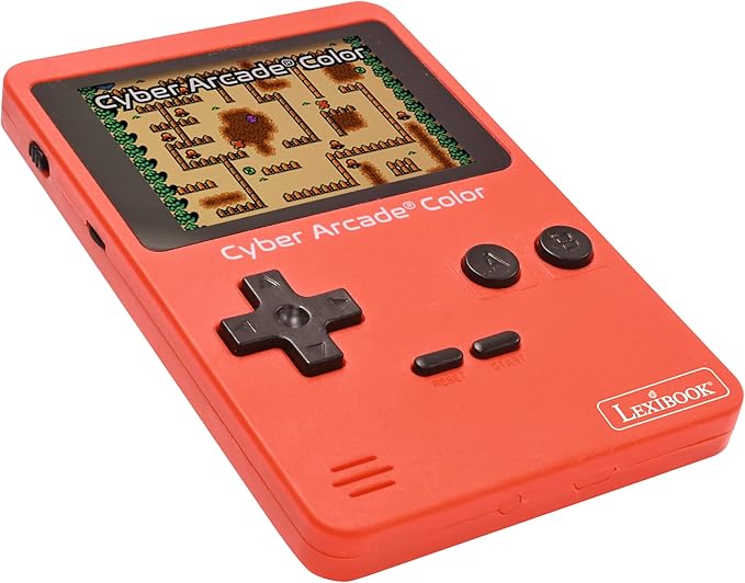 Lexibook, Cyber Arcade® Color, Portable Retro Game Console, 200 Action Games, Sport, Racing, Logic and Much More, 2.8" Color LCD Display, Red, JL2389