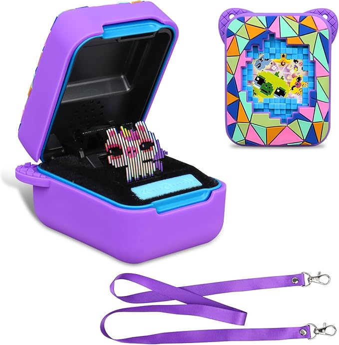BOVKE Silicone Cover Case for Bitzee Magicals Interactive Toy with 20 Characters Inside, Bitzee Magicals Digital Pet Protective Skin Sleeve for Bitzee Virtual Electronic Pets Kids Toys, Purple