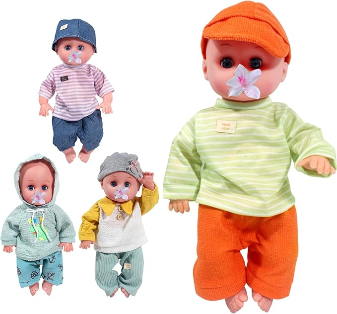 Baby Dolls Clothes Boy for 12-16 Inch Dolls, 4 Sets 15 Inch Doll Outfit Accessories