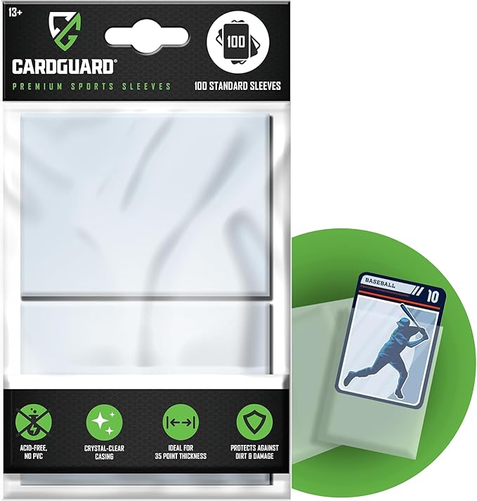 Premium Clear Card Sleeves, 100ct – Standard Size Penny Sleeves for Pokémon, Sports Cards, Baseball, Football, and Collectible Trading Cards – Acid-Free, PVC-Free, Durable Protection
