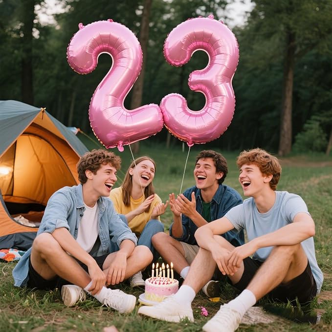 40 Inch Pink Number 23 Digital Balloon,Jumbo Mylar Foil Helium Balloon for 23 Balloons for Birthday Party,Wedding Anniversary Party Decorations
